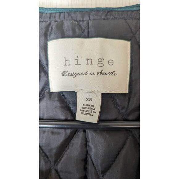 Hinge Wool Blend hooded jacket black green Tartan Plaid xsmall - Picture 7 of 13